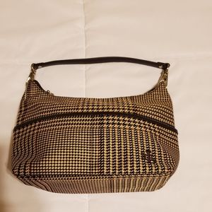 Ralph Lauren medium size over the shoulder tweed brown bag.